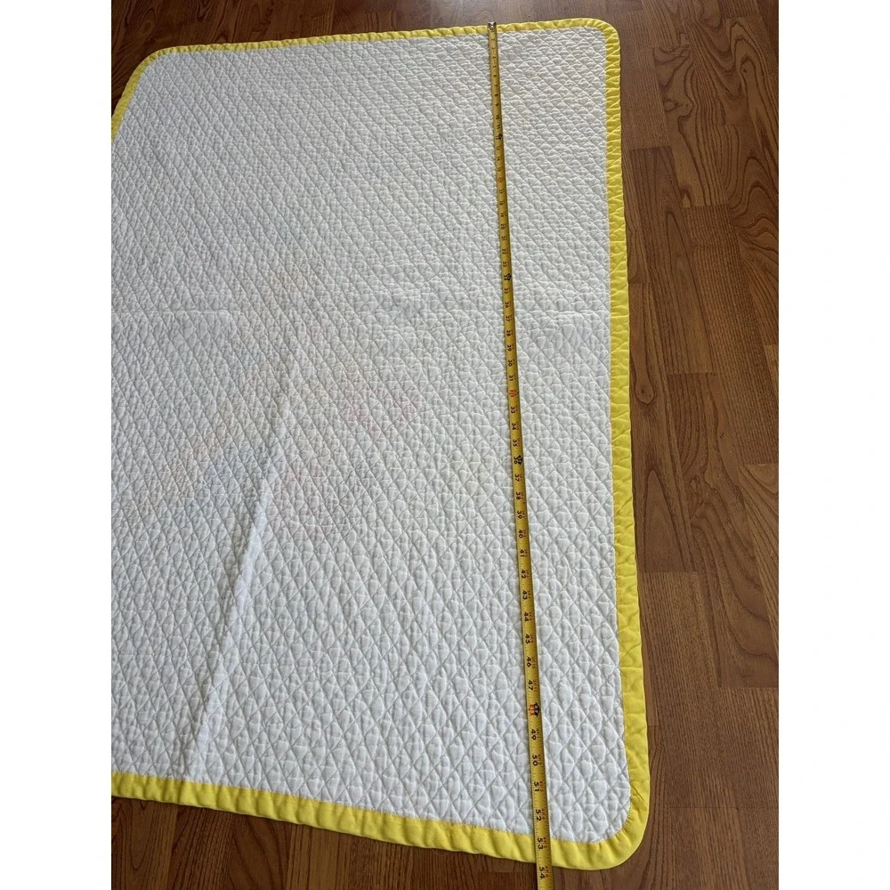 Handmade Baby Quilt Puss In Boots Cat White Yellow Border Boys Crib Nursery‎